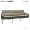  FRITZ HANSEN フリッツ・ハンセン SERIES 3300 3303 3人掛けソファ W182cm エッセンシャルレザー カラー：5色 クローム仕上げスチールベース デザイン：アルネ・ヤコブセ