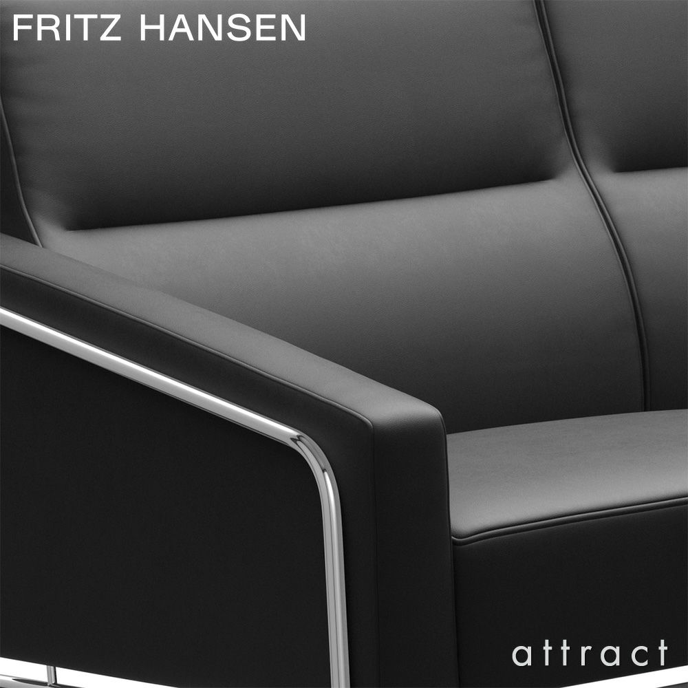  FRITZ HANSEN フリッツ・ハンセン SERIES 3300 3303 3人掛けソファ W182cm エッセンシャルレザー カラー：5色 クローム仕上げスチールベース デザイン：アルネ・ヤコブセ
