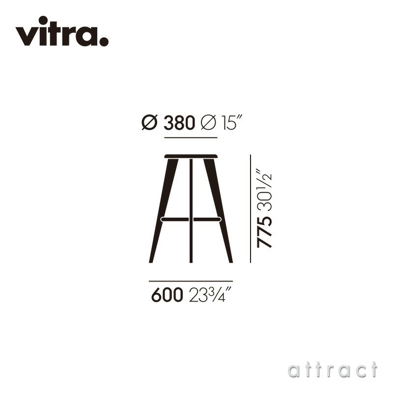 Vitra ヴィトラ Tabouret Haut タブレ オ ハイスツール カウンターチェア 椅子 カラー：2色 ラッカー仕上げ デザイン：ジャン・プルーヴェ