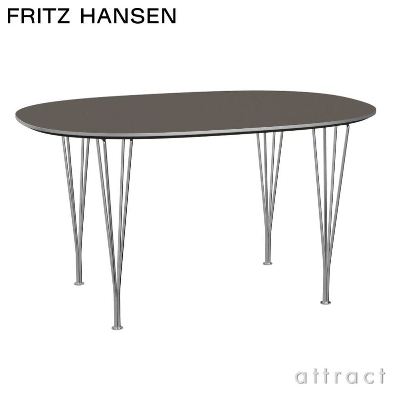 FRITZ HANSEN フリッツ・ハンセン スーパー楕円テーブル B611 135×90cm ホワイトラミネート クローム仕上げ