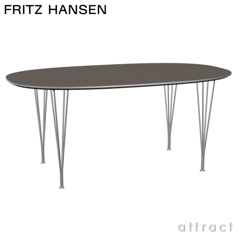 FRITZ HANSEN フリッツ・ハンセン スーパー楕円テーブル B616 150×100cm グレーラミネート クローム仕上げ