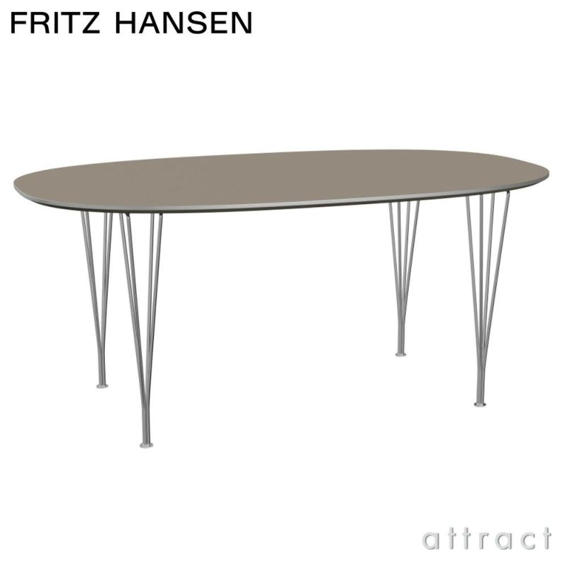 FRITZ HANSEN フリッツ・ハンセン スーパー楕円テーブル B616 170×100cm ブラウンオッタワラミネート クローム仕上げ