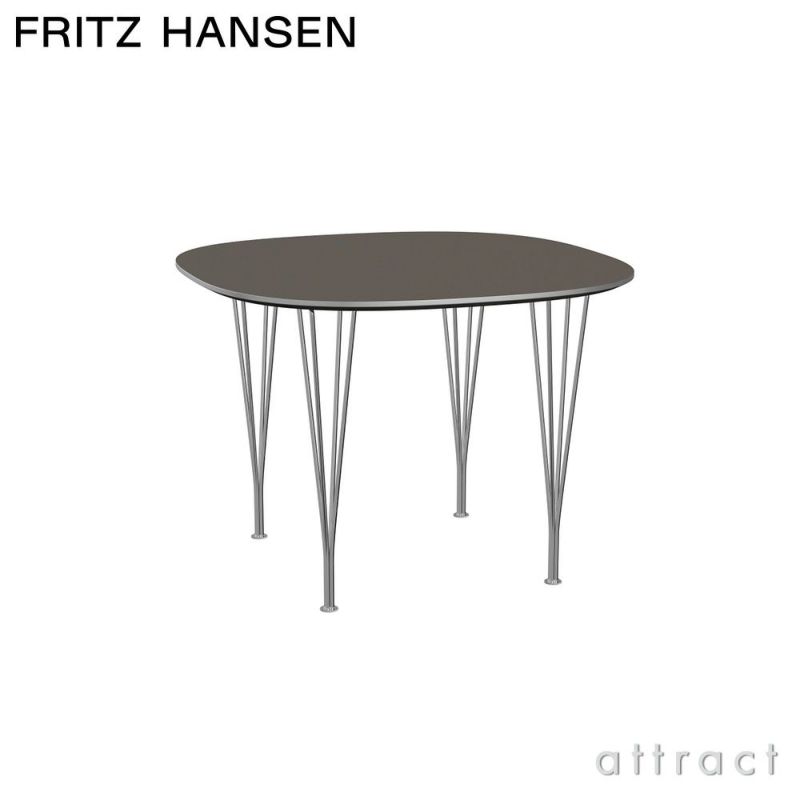 FRITZ HANSEN フリッツ・ハンセン スーパー楕円テーブル B603 100×100cm ホワイトラミネート クローム仕上げ