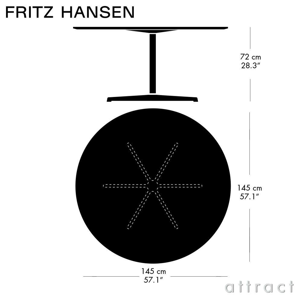 FRITZ HANSEN フリッツ・ハンセン CIRCULAR 円テーブル A826 ダイニングテーブル 145cm
