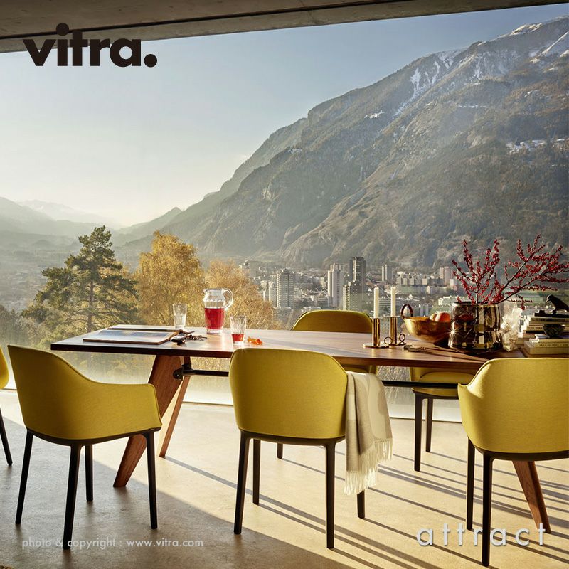 Vitra ヴィトラ Softshell Chair ソフトシェル チェア 4レッグ ベースカラー：ベーシックダーク ファブリック：F30（Plano） デザイン：ロナン & エルワン・ブルレック