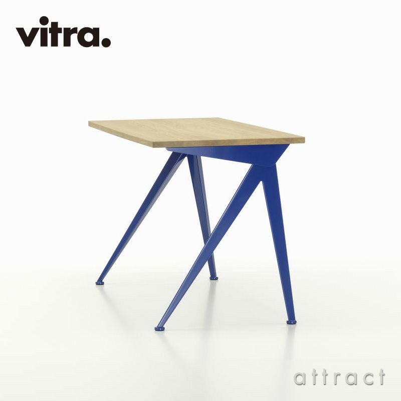 Vitra ヴィトラ Compas Direction コンパス ディレクション テーブル デスク 天板：ウッド 3種類 ベースカラー：7色 デザイン：ジャン・プルーヴェ