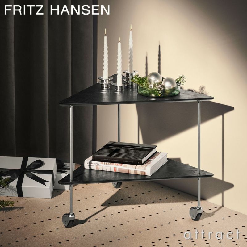  FRITZ HANSEN フリッツ・ハンセン AJ TROLLEY AJトロリー 840410 サイドテーブル キャスター付き カラー：ブラックカラードアッシュ デザイン：アルネ・ヤコブセン