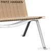 FRITZ HANSEN フリッツ・ハンセン PK22 ラウンジチェア カラー：籐 サテン仕上げステンレススチールベース デザイン：ポール・ケアホルム