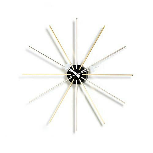 Vitra ヴィトラ Star Clock スタークロック Wall Clock ウォールクロック カラー：クローム×ブラス デザイン：ジョージ・ ネルソン | アトラクト・オンラインショップ