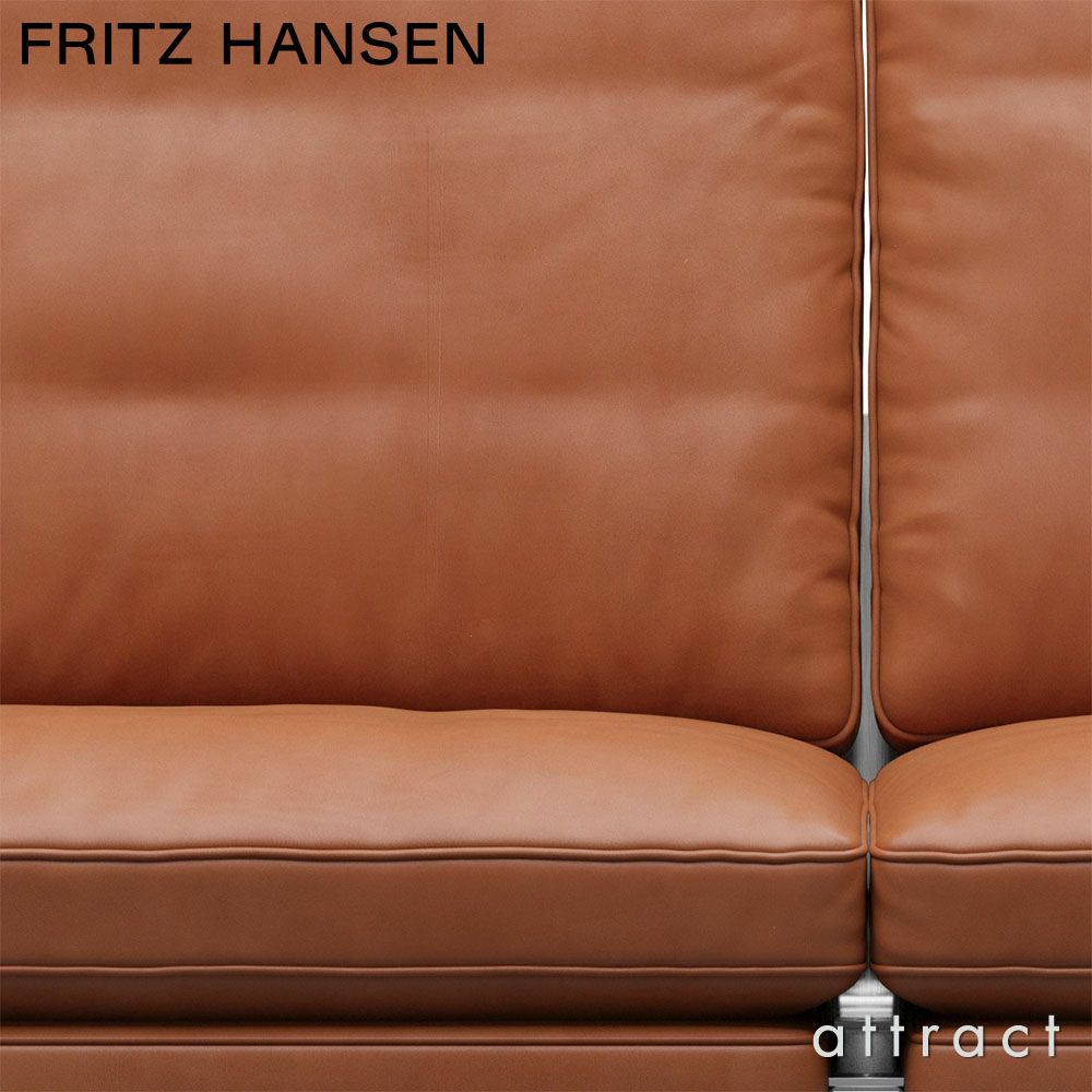 FRITZ HANSEN フリッツ・ハンセン PK31 2人掛けソファ W137cm グレースレザー カラー：3色 マットクロームスプリングスチールベース デザイン：ポール・ケアホルム
