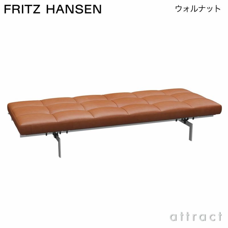 FRITZ HANSEN フリッツ・ハンセン PK80 デイベッド W190cm グレースレザー カラー：3色 サテン仕上げステンレススチールベース デザイン：ポール・ケアホルム 