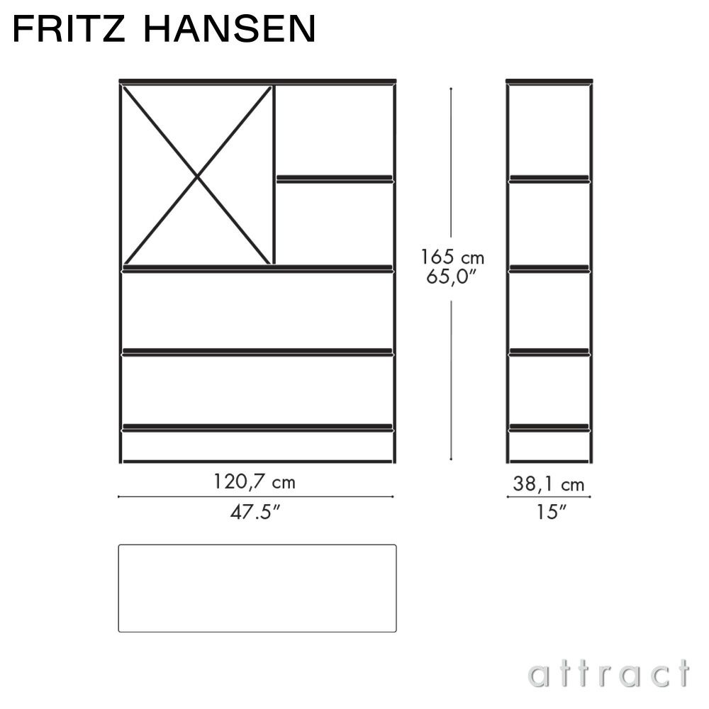 FRITZ HANSEN フリッツ・ハンセン PLANNER SHELVING プランナーシェルフ MC520 ラージ 5段 ナチュラルウッド カラー：オーク デザイン：ポール・マッコブ