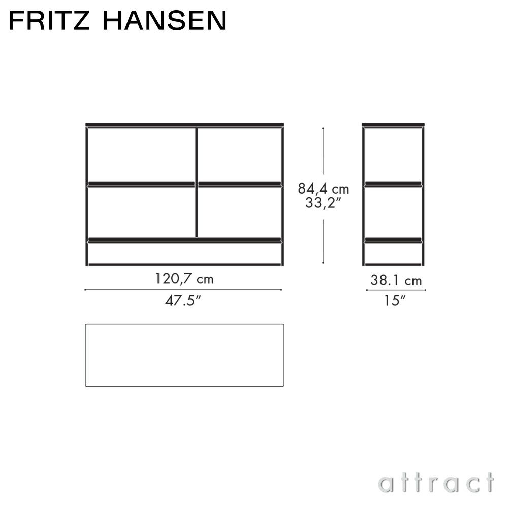 FRITZ HANSEN フリッツ・ハンセン PLANNER SHELVING プランナーシェルフ MC500 スモール 2段 ナチュラルウッド カラー：オーク デザイン：ポール・マッコブ 