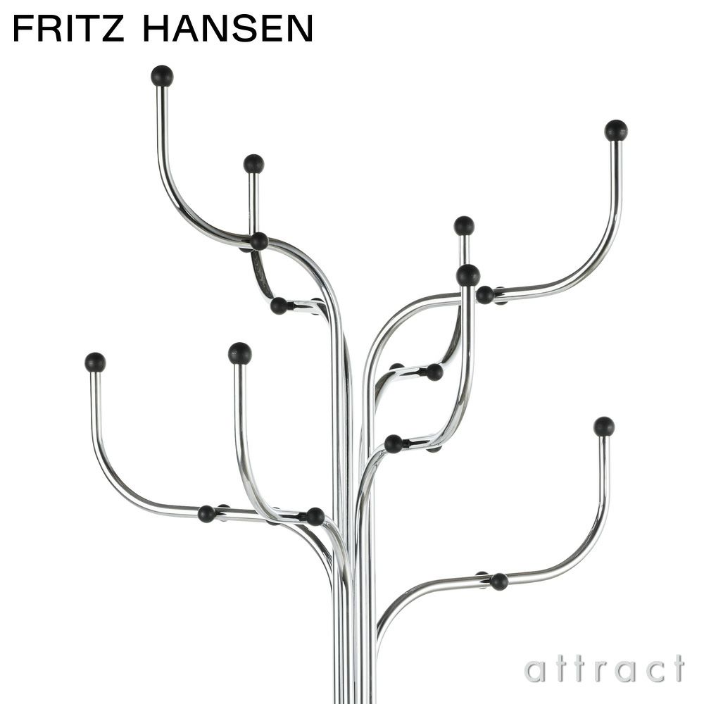 FRITZ HANSEN フリッツ・ハンセン COAT TREE コートツリー 9999 カラー：クローム仕上げ ブラックフック デザイン：シセ・ヴェアナー