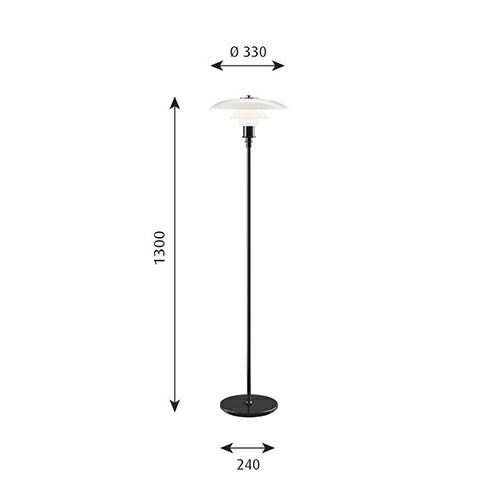 Louis Poulsen ルイスポールセン PH 3 1/2-2 1/2 Floor フロアランプ Φ330mm 真鍮メタライズド カラー：ブラックメタライズド デザイン：ポール・ヘニングセン