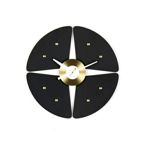 Vitra ヴィトラ Petal Clock ペタルクロック Wall Clock ウォールクロック カラー：ブラック×ブラス デザイン：ジョージ・ネルソン