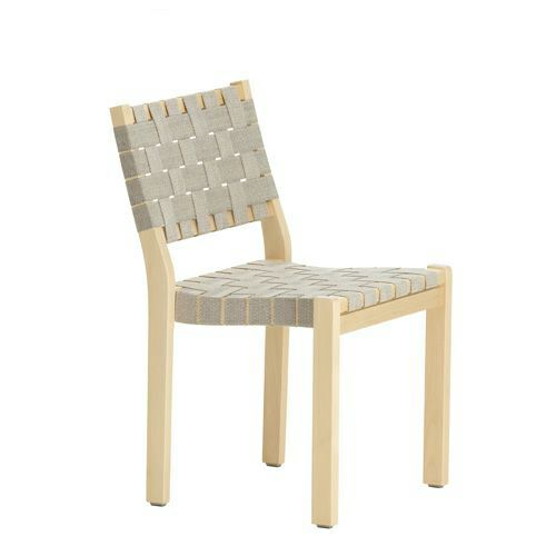 Artek アルテック 611 CHAIR 611チェア スタッキングチェア バーチ ナチュラルラッカー ウェビングテープ：6色 デザイン：アルヴァ・アアルト