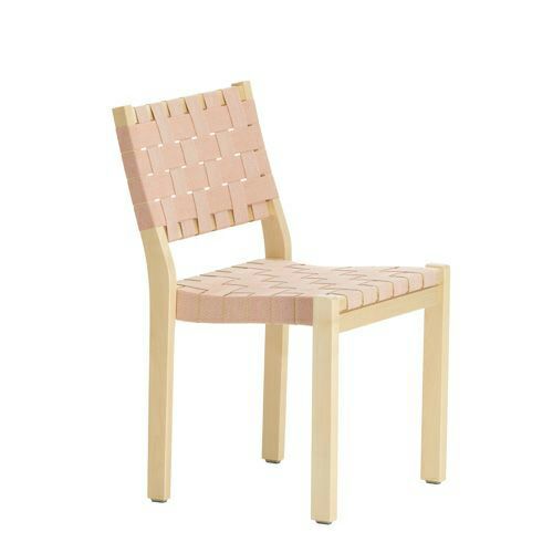 Artek アルテック 611 CHAIR 611チェア スタッキングチェア バーチ ナチュラルラッカー ウェビングテープ：6色 デザイン：アルヴァ・アアルト