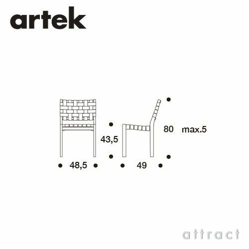 Artek アルテック 611 CHAIR 611チェア スタッキングチェア バーチ ナチュラルラッカー ウェビングテープ：6色 デザイン：アルヴァ・アアルト