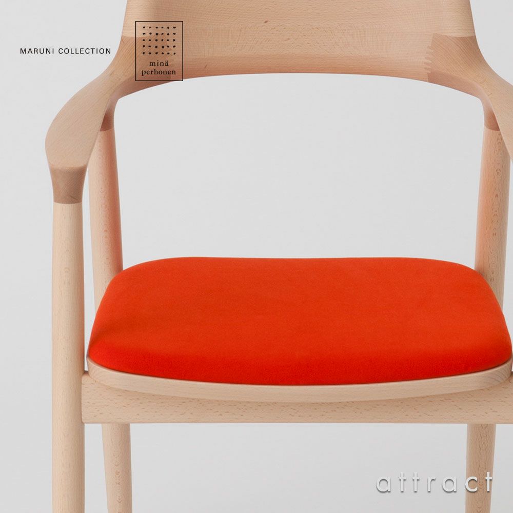 Maruni マルニ木工 MARUNI COLLECTION × mina perhonen マルニコレクション × ミナペルホネン HIROSHIMA ヒロシマ アームチェア ビーチ 張座：ファブリック（M-06 dop -tambourine-） 