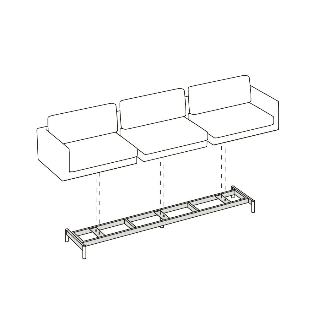Maruni マルニ木工 MARUNI COLLECTION マルニコレクション HIROSHIMA ヒロシマ ワイドツーシーター ソファ 2P モジュラーシステム ベース：ビーチ ファブリック（M-02） デザイン：深澤 直人