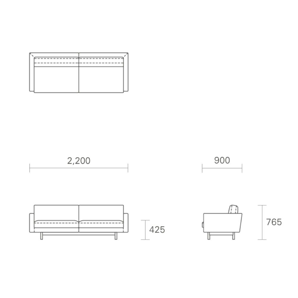 Maruni マルニ木工 MARUNI COLLECTION マルニコレクション HIROSHIMA ヒロシマ ワイドツーシーター ソファ 2P モジュラーシステム ベース：オーク ファブリック（M-02） デザイン：深澤 直人