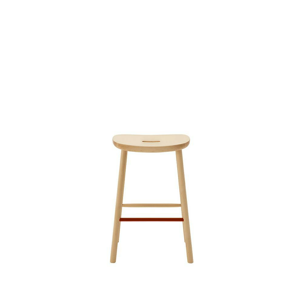 Maruni マルニ木工 MARUNI COLLECTION マルニコレクション T&O ティーアンドオー O2 スツール Mid メープル（C-0 ナチュラルクリア） スチールカラー：4色 デザイン：ジャスパー・モリソン