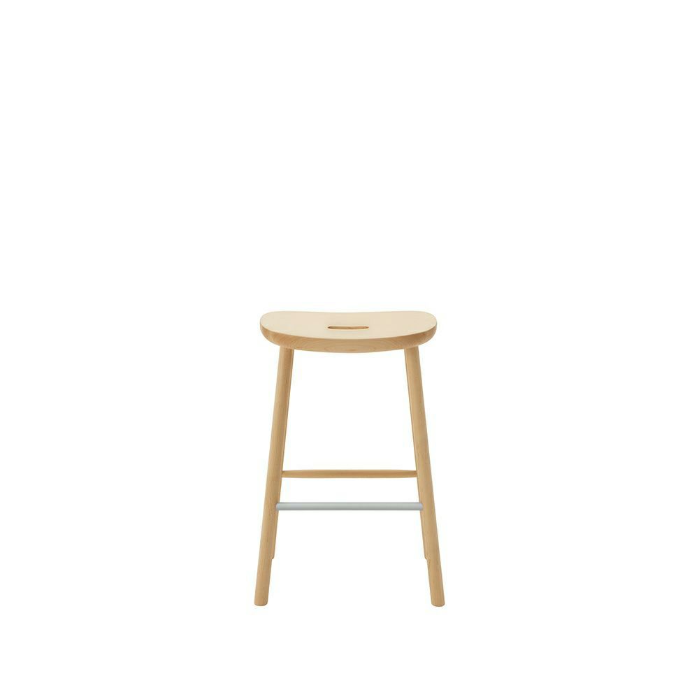 Maruni マルニ木工 MARUNI COLLECTION マルニコレクション T&O ティーアンドオー O2 スツール Mid メープル（C-0 ナチュラルクリア） スチールカラー：4色 デザイン：ジャスパー・モリソン