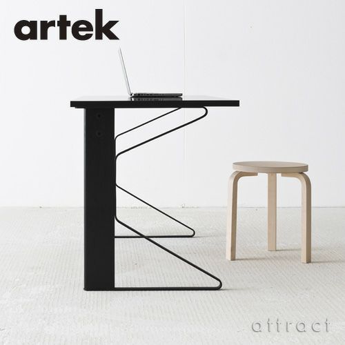 Artek アルテック KAARI DESK カアリデスク REB005 サイズ：150×65cm 厚み2.4cm 天板（ブラックリノリウム） 脚部（ナチュラルオーク） デザイン：ロナン＆エルワン・ブルレック