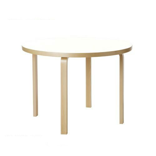 Artek アルテック TABLE 90A テーブル 90A サイズ：Φ100cm 厚み4cm 4本脚　カラー：３色 デザイン：アルヴァ・アアルト