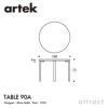 Artek アルテック TABLE 90A テーブル 90A サイズ：Φ100cm 厚み4cm 4本脚　カラー：３色 デザイン：アルヴァ・アアルト