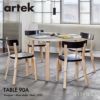 Artek アルテック TABLE 90A テーブル 90A サイズ：Φ100cm 厚み4cm 4本脚　カラー：３色 デザイン：アルヴァ・アアルト