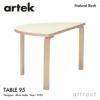 Artek アルテック TABLE 95 テーブル 95 サイズ：W120cm 厚み4cm 3本脚 カラー：３色 デザイン：アルヴァ・アアルト