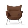 Carl Hansen & Son カール・ハンセン＆サン CH445 ラウンジチェア Wing Chair ウイングチェア ステンレススチール ファブリック：Passion パッション 5色 フットスツール無し デザイン：ハンス・J・ウェグナー