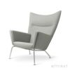 Carl Hansen & Son カール・ハンセン＆サン CH445 ラウンジチェア Wing Chair ウイングチェア ステンレススチール ファブリック：Passion パッション 5色 フットスツール無し デザイン：ハンス・J・ウェグナー