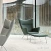 Carl Hansen & Son カール・ハンセン＆サン CH445 ラウンジチェア Wing Chair ウイングチェア ステンレススチール ファブリック：Passion パッション 5色 フットスツール無し デザイン：ハンス・J・ウェグナー