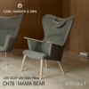 Carl Hansen & Son カール・ハンセン＆サン CH78 ラウンジチェア ママ ベアチェア オーク ソープフィニッシュ ファブリック：Passion パッション 5色 ネックピローセット デザイン：ハンス・J・ウェグナー