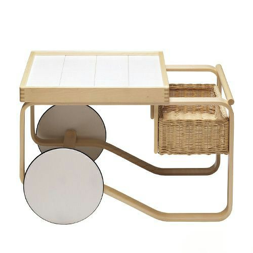 Artek アルテック TEA TROLLEY 900 ティートロリー900 バーチ材 クリアラッカー仕上げ カラー：ブラック・ホワイト デザイン：アルヴァ・アアルト