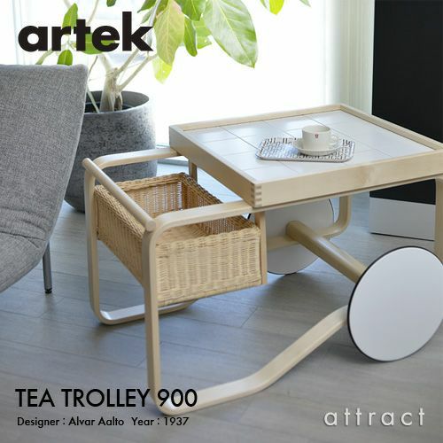 Artek アルテック TEA TROLLEY 900 ティートロリー900 バーチ材 クリアラッカー仕上げ カラー：ブラック・ホワイト デザイン：アルヴァ・アアルト