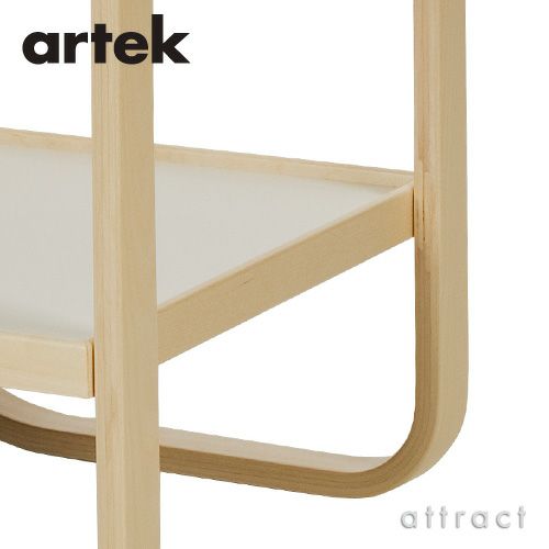 Artek アルテック TEA TROLLEY 901 ティートローリー901 バーチ材 クリアラッカー仕上げ カラー：ブラックリノリウム・ホワイトラミネート デザイン：アルヴァ・アアルト