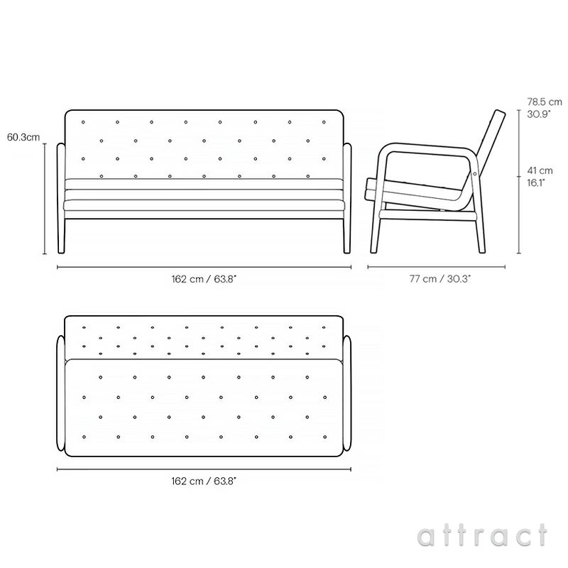 Carl Hansen & Son カール・ハンセン＆サン Foyer Series フォイエ シリーズ VLA77 ソファ 2P オーク オイル仕上げ レザー：Sif（シフ） デザイン：ヴィルヘルム・ラウリッツェン