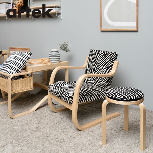 Artek アルテック ZEBRA SEAT CUSHION ゼブラ シートクッション Φ34cm スツール60用 ファブリック：ゼブラ テキスタイル デザイン：アルヴァ・アアルト ＆ アイノ・アアルト