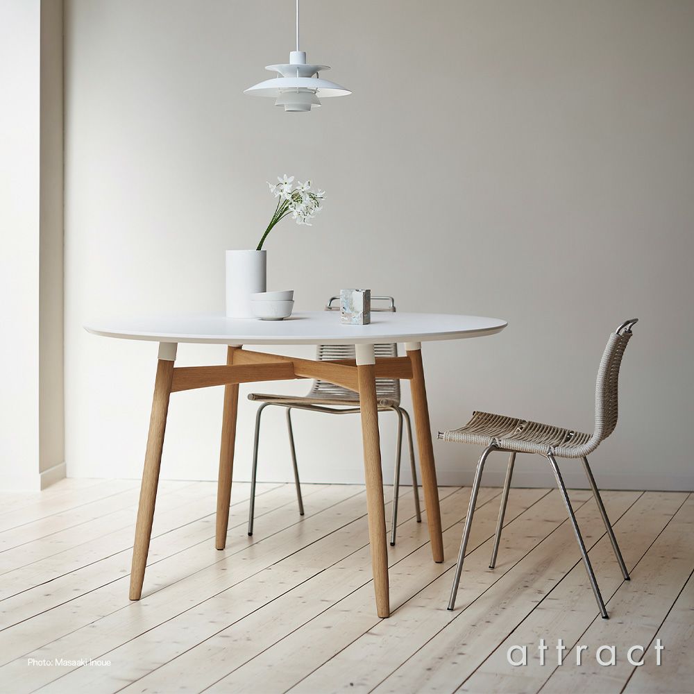 Carl Hansen & Son カール・ハンセン＆サン BA103 Preludia Table プレルディア ダイニングテーブル サイズ：Φ110×H72cm オーク カラー：ホワイトラミネート デザイン：ブラッド・アスカロン