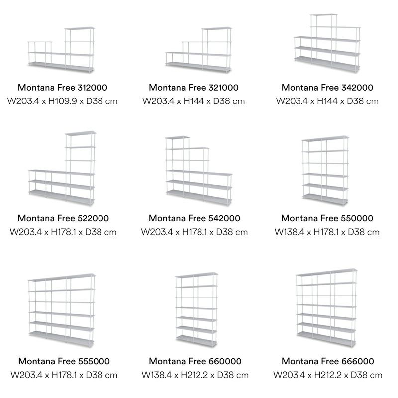 Montana モンタナ Montana Free モンタナ フリー 522000 5段 2段 2段 × 3列 ユニット シェルフ キャビネット カラー：7色 デザイン：Jakob Wagner ヤコブ・ワグナー