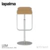 lapalma ラパルマ LEM レム カウンタースツール ハイ・ロー 昇降式カウンターチェア 座面：レザー・オーク（2種類） フレーム：ステンレススチール デザイン：AZUMI