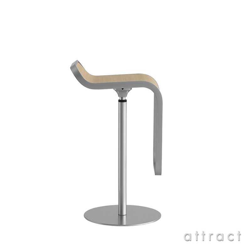 lapalma ラパルマ LEM レム カウンタースツール ハイ・ロー 昇降式カウンターチェア 座面：レザー・オーク（2種類） フレーム：ステンレススチール デザイン：AZUMI