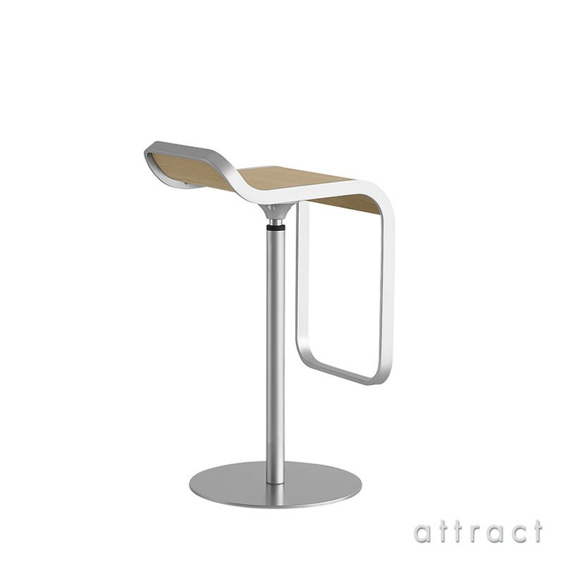 lapalma ラパルマ LEM レム カウンタースツール ハイ・ロー 昇降式カウンターチェア 座面：レザー・オーク（2種類） フレーム：ステンレススチール デザイン：AZUMI