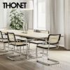 THONET トーネット S 32 V チェスカチェア アームレス カンティレバー フレーム：ブラック 座面：籐編み デザイン：マルセル・ブロイヤー