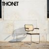 THONET トーネット S 32 V チェスカチェア アームレス カンティレバー フレーム：ブラック 座面：籐編み デザイン：マルセル・ブロイヤー