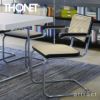 THONET トーネット S 64 V チェスカチェア アームチェア カンティレバー フレーム：ブラック 座面：籐編み デザイン：マルセル・ブロイヤー